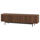 Hudson&Canal Whitman TV Stand for TV's up to 75" - Satin Walnut-The top has a weight capacity of 75lbs, inside storage area can hold 45 lbs in each section