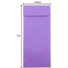 JAM Paper #12 Policy Envelopes, 4.75 x 11, Brite Hue Violet Purple Recycled, 1000 Pack (4156910B)-Closure: Gum