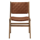 Modway Saoirse Leather Wood Dining Side Chair - Walnut/Brown - 2 Pack-10