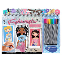 Fashion Angels Fashionista Sketch Set with Markers-CLOTHING DESIGN MADE EASY – This fashion sketchbook includes 40 sketch sheets with pre-printed models' silhouettes to make fashion drawing easy for beginners or anyone wanting to improve their drawing techniques. It’s a perfect introduction to the world of fashion design, with included instructions for guidance and inspiration