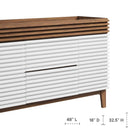 Modway Render 48" Single Sink Compatible Bathroom Vanity Cabinet - White/Walnut-Smooth Laminate