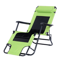 Dura Housewares Malta Folding Lounge - Green & Black - 2 Pack-Easily customize the incline for your preferred level of comfort