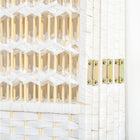 HOMCOM 6 Panel Room Divider for Home Office - White-Materials: Paper, Bamboo, Poplar Wood
