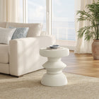 Modway Terza Indoor/Outdoor Patio Concrete Side Table - Light Grey-Non-Marking Leveling Feet