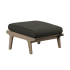 Modway Saratoga Outdoor Teak Wood Chair and Ottoman Set - Flint Grey-Stain and Water-Resistant Covers