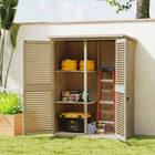 Outsunny Wooden Garden Shed - 50" x 26" x 66" -Shutter doors for a better ventilation
