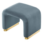 Modway Koda Performance Velvet Waterfall Stool - Brass/Cadet Blue-8