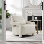 Modway Mirage Boucle Upholstered Armchair - Ivory-Sturdy Wood Frame