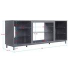 Manhattan Comfort Brighton 60" Modern TV Stand - Grey-Features 2 Long Media Holes for Cable and Wire Management
