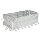 Outsunny Raised Garden Bed - 71" L x 35" W x 23" H - Silver-Made of thick, strong steel 
