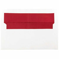 JAM Paper 3.8" x 8.1" Foil Lined Invitation Envelopes - White with Red Foil - 50 Pack-Colour: White with Red Foil Lining, Foil gives envelope natural looking shine