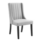 Modway Renew Parsons Performance Velvet Dining Side Chairs - Light Grey - 2 Pack-Spring Support System