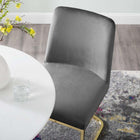 Modway Amplify Sled Base Performance Velvet Dining Side Chair - Gold/Grey-Sled Base Chair