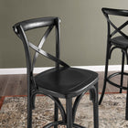 Modway Gear Bar Stool - Black-Weight Capacity: 330 lbs.