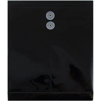JAM Paper Plastic Envelopes with Button and String Tie Closure, Letter Open End, 9.75 x 11.75, Black Poly, 12 Pack (118B1BL)-Black