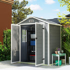 Outsunny 6' x 4.5' Outdoor Storage Shed-A ventilation window to keep inside dry and fresh, a clear window for good light transmission
