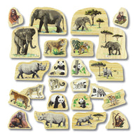 Yellow Door Endangered Animal Families Wooden Characters 12-Piece Set-This exquisitely illustrated set of 12 double-sided endangered animals is a wonderful way to nurture a child's understanding of our fragile natural world and inspire them to care for it.