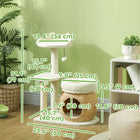 PawHut 31" Cat Tree Tower with Scratching Posts, Condo, and Beds - Toy Ball-Cattail condo and two beds provide cozy hideaways for naps 
