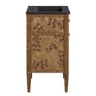 Modway Elysian 24" Wood Bathroom Vanity - Black/Brown-Mango Wood Construction