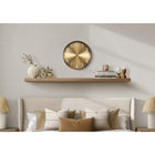 Monarch Specialties 9112 12" Round Wall Clock - Gold Face/Gold Frame-This decorative timepiece boasts a clear glass surface and a durable plastic frame, offering both style and practicality for any indoor space