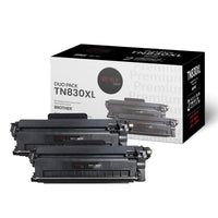 Premium Tone Brother TN830XL Toner - High Yield - Black - 2 Pack-Colour: Black