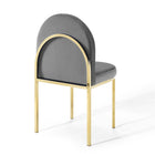 Modway Isla Performance Velvet Dining Side Chair - Gold/Grey - 2 Pack-Non-Marking Foot Caps