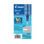 Pilot Hi-Tecpoint V7 Rollerball Pens – Fine Point – Blue – 12 Pack  -Carbon-alloy ball and stainless steel pipe