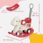 Qaba 4-in-1 Kid Rocking Sliding Horse with Balance Board - Red-Balance board improves kids' coordination and strength 