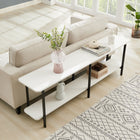 Manhattan Comfort Celine 70.87" Modern Console Table - White-Legs Made of Carbon Steel with Black Finish for Fashion and Durability