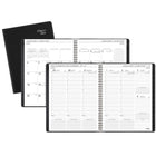 Mead 2026 Contempo Weekly/Monthly Appointment Book - 10-7/8" H x 8-1/4" W - Black - Bilingual-Textured poly cover in black