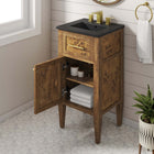 Modway Elysian 18" Wood Bathroom Vanity - Black/Brown-Concealed Kitchen Hinges