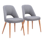 Zuo Leith Dining Chair - Grey - Set of 2-Assembly not required