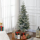 HOMCOM 5' Snow-Flocked Pencil Artificial Christmas Tree - Green-Artificial snow sprayed on for a wintry feel 