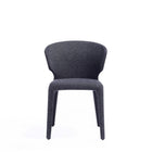 Manhattan Comfort Conrad 20.47" Mid-Century Modern Woven Tweed Upholstered Dining Chair - Black - Set of 2-Refined Stitching with Contoured Back