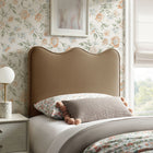 Modway Athena Stain-Resistant Performance Velvet Twin Size Headboard - Taupe-Dense Foam Padding