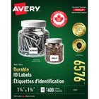 Avery White Laser Durable I.D. Labels, 1-3/4" x 1-1/4", 1600 Pack (06576)-Permanent, Rectangular label