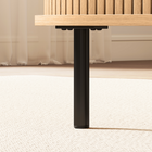 HOMCOM Mid-Century Modern Coffee Table with Storage - Natural Wood ...
