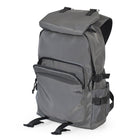 Club Rochelier Large Double Flap Front Backpack - Dark Grey-Handle on back of bag for luggage