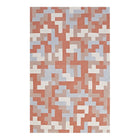 Modway Andela Interlocking Block Mosaic Area Rug - 5 ft W x 8 ft L - Multicolored Coral/Light Blue-Interlocking Block Mosaic Area Rug