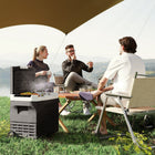 Outsunny 12 Volt Car Fridge Refrigerator with LED Light-Handles and rugged wheels ensure easy, portable movement. With 2 holes for fixing the fridge