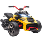 Qaba 12V 3-Wheeler Battery Powered Kids Electric Vehicle - Yellow-Slow start and dual speed modes provide safe, smooth driving for kids 