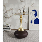 Manhattan Comfort Patchin 15.75" Modern End Table - Brown and Gold-Beautiful Round Gold Steel Table Top