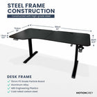 MotionGrey Ergo2 XL Adjustable Left L-Shaped Standing Desk with Memory Settings - 63" x 24" - Black Top - Black Frame-Industry Leading - The MotionGrey Black Standing desk has an extended height range from 73cm to as high as 118cm. The MG keypad can set your favorite sitting and standing heights, then simply press on the saved setting to return to that position.