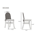 Manhattan Comfort Paragon 17.52" Industry Chic Upholstered Dining Chair - Black and Grey - Set of 4-Frame Made of American Solid Ash Wood Featuring Natural Grain Textures