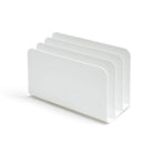 TRU RED 3-Slot Plastic Incline Sorter - White-The organizer measures 9.51"L x 3.87"W x 6.06"H and has three slots
