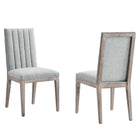 Modway Maisonette French Vintage Tufted Fabric Dining Side Chairs - Light Grey - 2 Pack-Tufted Dining Side Chairs - Set of 2