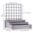 Outsunny 3-Tier Raised Garden Bed with Trellis for Climbing Plants - Grey-Fir wood structure with a protective paint coating, ensuring long-lasting quality
