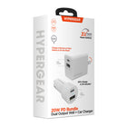 HyperGear 20W Dual Port USB-A/USB-C Car and Wall Charger Bundle - White-Power Delivery (PD) technology