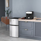 HOMCOM 3.2 cu ft Mini Fridge with Freezer and Reversible Doors - Silver-5-level adjustable temperature settings controlled by the thermostat knob