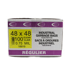 Eco II Garbage Bags - 48" X 48" - 0.75MIL - Clear - 100 Pack-100 Pack